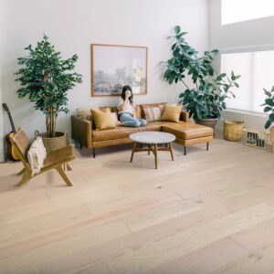 Hardwood flooring in living room | Pierce Carpet Mill Outlet