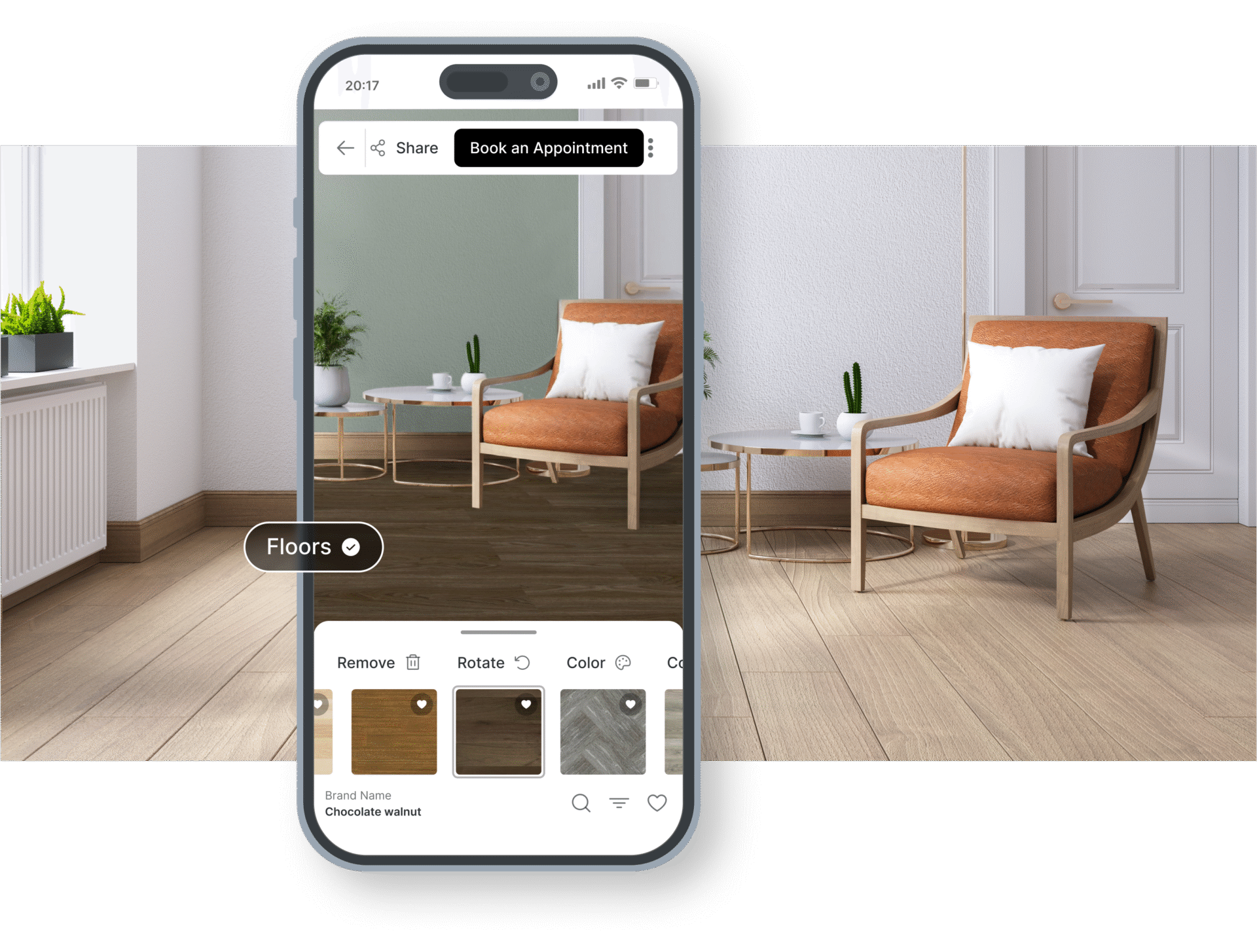 Flooring visualizer phone markers - Pierce Carpet Mill Outlet