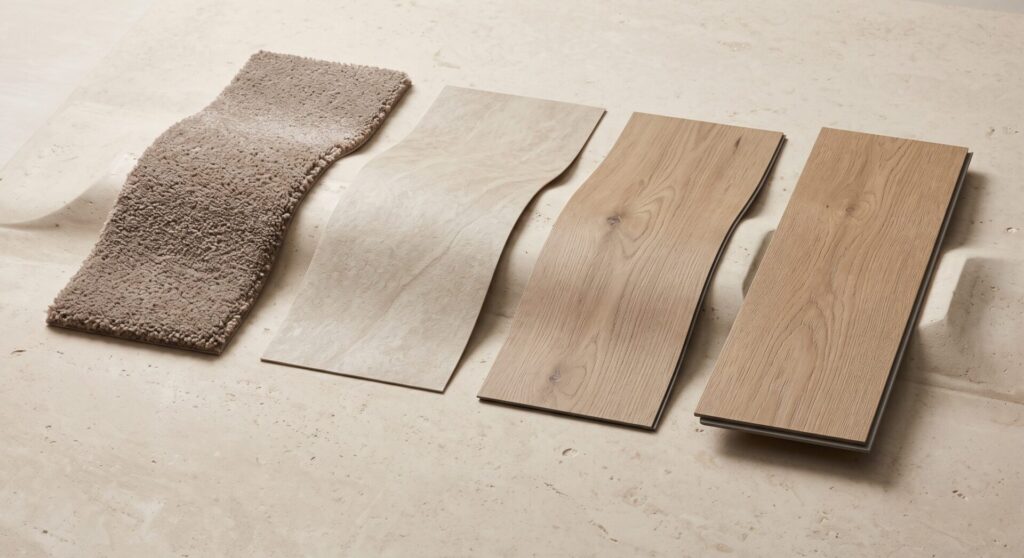 comparison of flooring types by tolerance for uneven subfloors.