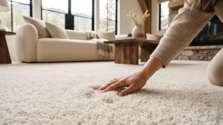 testing carpet resilience to determine whether it needs cleaning or replacement in a Butte Montana home.