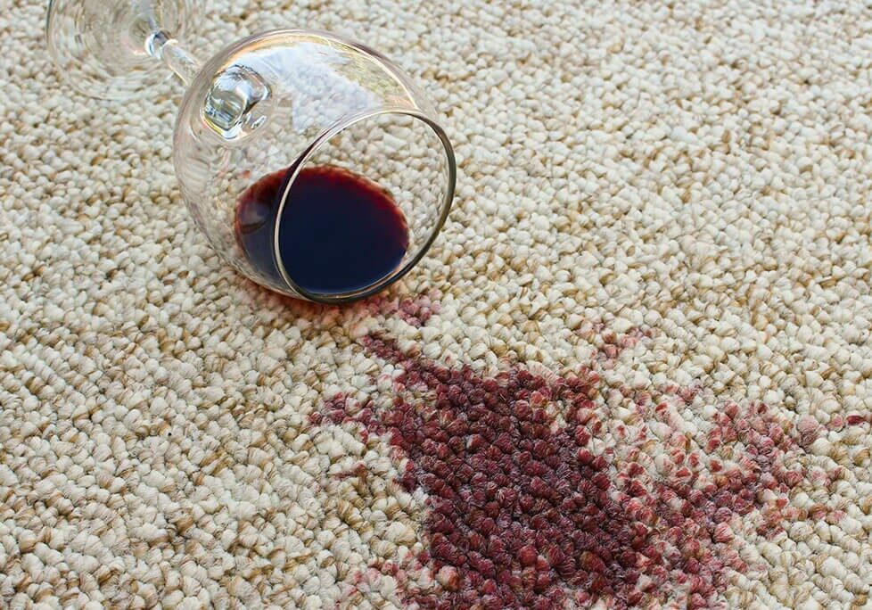 Red wine spilled on carpet | Pierce Carpet Mill Outlet